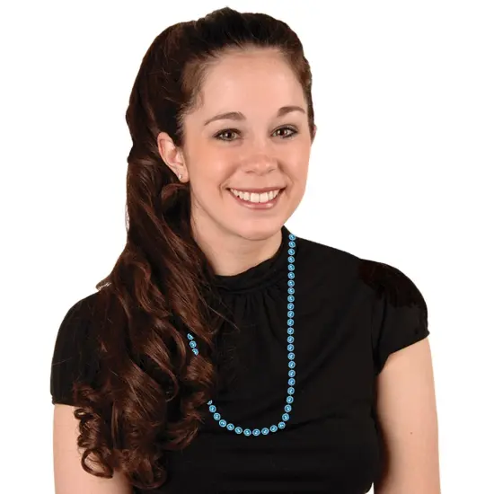 144 Pack Bulk Party Bead Necklaces - Small Round turquoise {2}