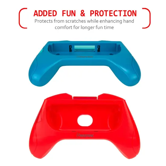 2 Pack Controller Grips for Nintendo Switch Joy Con Controllers & OLED Model, Protective Handheld Holder, Red/Blue {4}