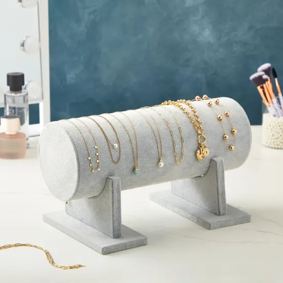 Velvet Headband Holder and Organizer Stand for Girls and Women - Storage Rack and Display for Hair Accessories (Gray) Grey {3}