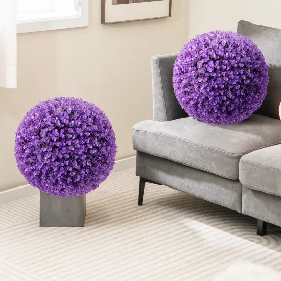 Faux Purple Eucalyptus Decorative Balls with 7 Layers Leaves for Backyard Porch Garden and Wedding {2}