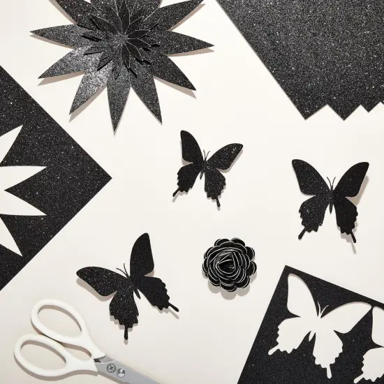 24 Sheets Black Glitter Cardstock Paper 8.5 x 11 for Scrapbooking, DIY Projects, Arts and Crafts (280gsm) {2}