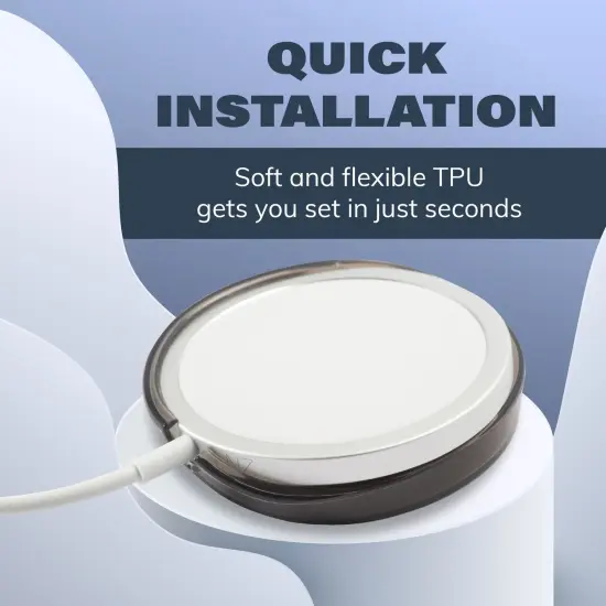 Insten 2-Pack Case Compatible with MagSafe Charger Pad, Protective Soft TPU Slim Skin Cover (Charger Not Included) Clear & Gray Grey {5}