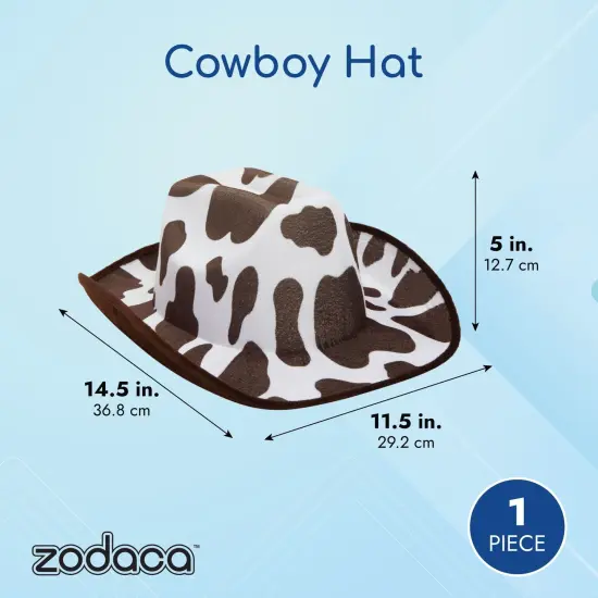 Brown and White Cow Print Western Cowboy Hat for Party, Costume Accessories {3}
