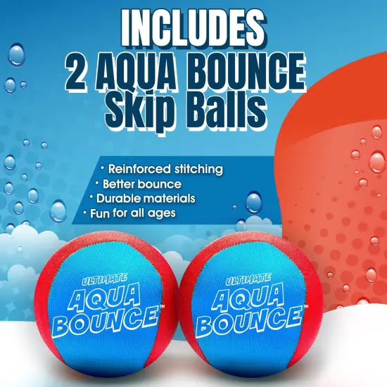 Ultimate Larger 3” Size Skip Balls (Red/Blue) Beach Pool Toys for Kids Ages 3-14Year Old Boys Girls Summer Gifts for Teens Family Fun Water Games Adult Men Women Best Birthday Present {3}