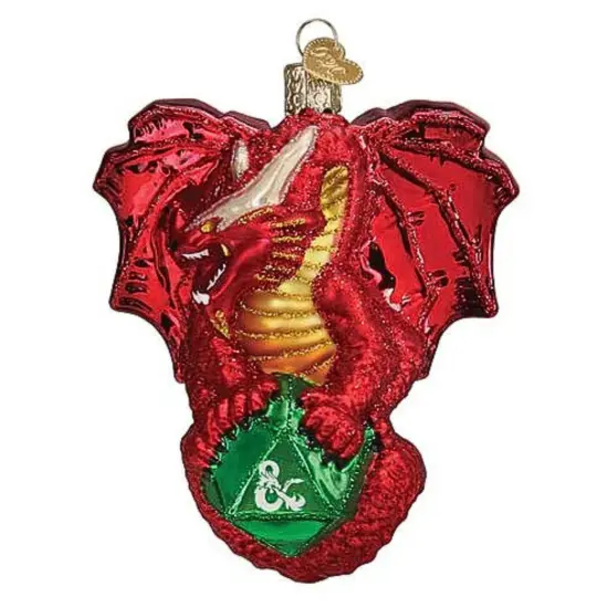 Old World Christmas 4.75 In Dungeons & Dragon Red Dragon Christmas Tree Ornament , Power Game {1}