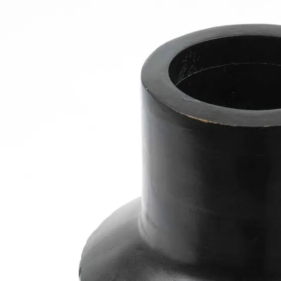Decorative Handcrafted Wood Vase - 6.5" x 12.5" Black {3}