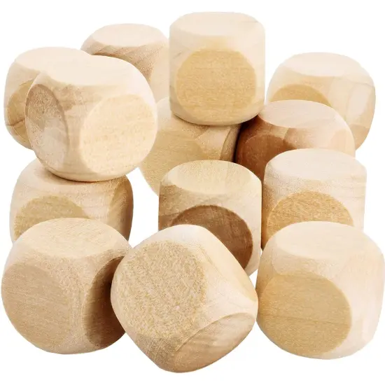 Unfinished Wooden Dice, Blank Square Blocks (0.75 in, 60-Pack) Brown {5}