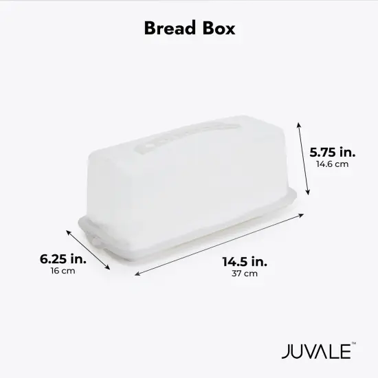 Plastic Bread Keeper Box, Storage Container for Kitchen (14.5 x 5.75 x 6.25 In) White {3}