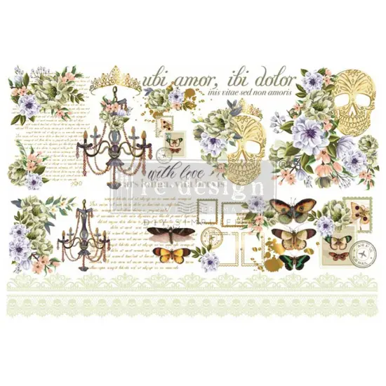 Decor Transfers® 24x35 - Cece With Love, Skully - total sheet size 24"x35", cut into 2 sheets {1}