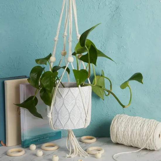 Bright Creations Set of 50 Wooden Beads and 30 Rings for Macrame, DIY Pendant Connectors, Wall Hanging Craft (2.2 in/20mm) Brown {4}