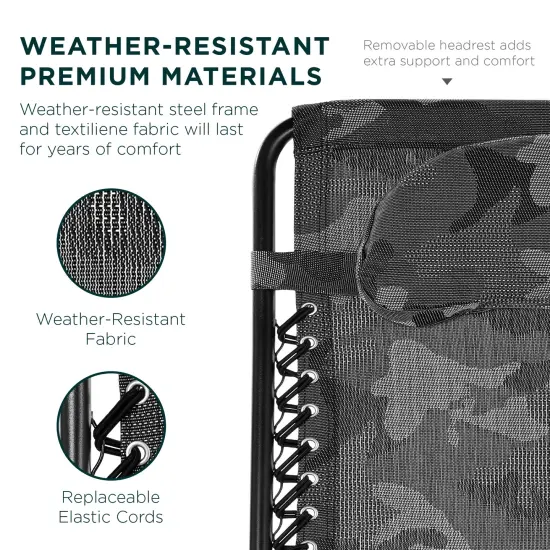 Best Choice Products Oversized Zero Gravity Chair, Folding Outdoor Patio Recliner w/ Cup Holder Camouflage {5}