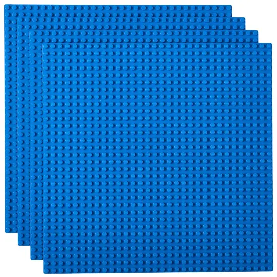 Strictly Briks 4 Pack Baseplates 10x10 in, Stackable Building Plates with 32 x 32 Studs, Mats, Bases, Boards, Sheets 100% Compatible with All Major Brands, Blue, Ages 3-14 {1}