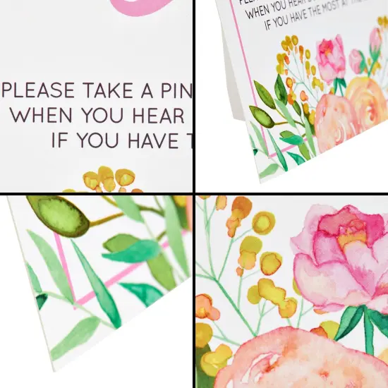 Floral Baby Shower Clothespin Game For Girl, Don't Say Baby Theme with 60 Pink Clothes Pins and 8x10-Inch Sign {5}