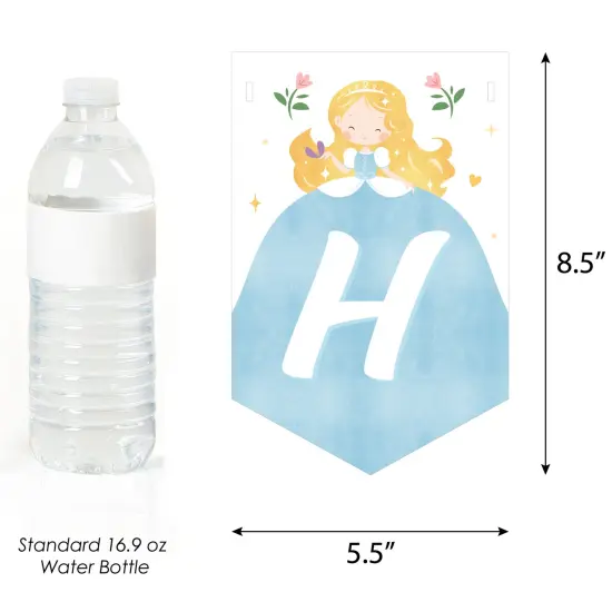 Big Dot of Happiness Princess Happy Birthday Party Banner, Pastel Colorful Princess Dress Characters Party Decorations - Happy Birthday Bunting Banner {4}