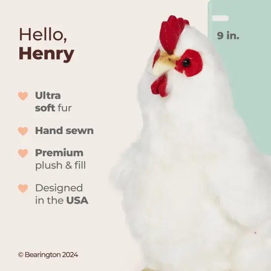 Bearington Henry Plush White Hen Stuffed Animal, 9 Inches, For Ages 1-14 {2}
