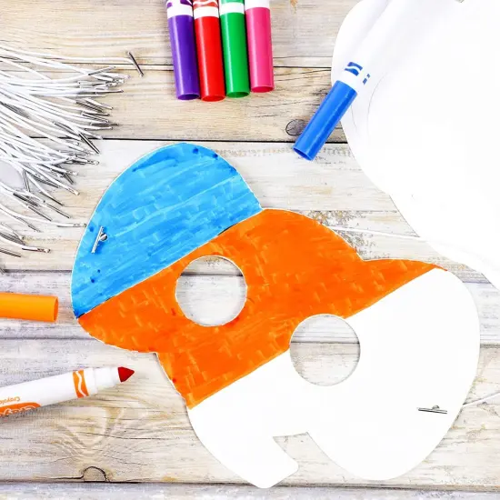 Bright Creations 3.8" x 5.9" Blank DIY Paper Elephant Mask with Elastic Band for Kids Costume Party (48 Pack, White) {3}