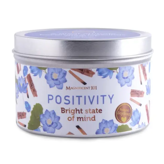 Magnificent 101 Positivity Aromatherapy Candle | 6 Oz - 35 Hour Burn | Soy Wax with Palo Santo & Lotus Flower Oils and Pure Sage Leaves for Intention Setting & Energy Cleansing Multicolor {1}