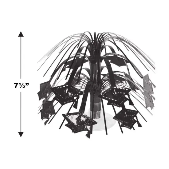 12 Pack Bulk Black Grad Cap Mini Cascade Centerpiece {5}