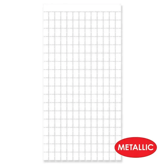 6 Pack Bulk White Metallic Party Square Curtain {6}