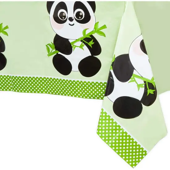 Green Tablecloth for Panda Birthday Party Decorations (54 x 108 in, 3 Pack) {4}