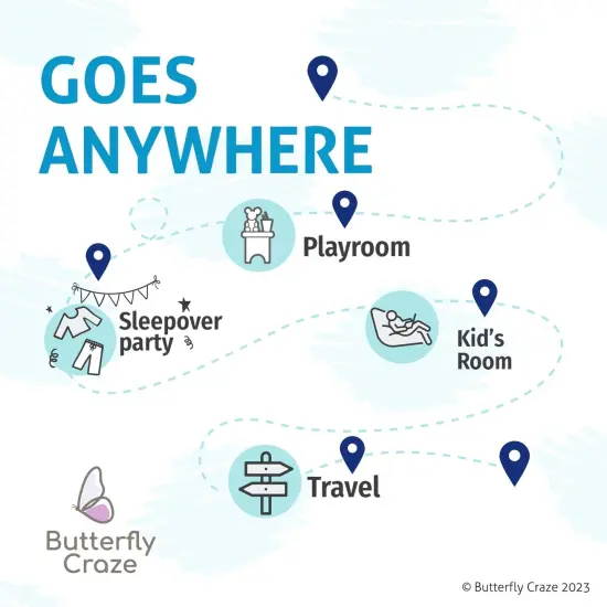 Butterfly Craze Floor Pillow Case, Mattress Bed Lounger Cover, Black/White, King Size - Cozy Seating Solution for Kids Ages 3-14, Recliner Cushion, Perfect for Reading, TV Time (Pillow Not Included) {7}