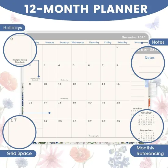 Pocket Calendar 2025-2026 - Pocket Planner 2025-2026 for Purse, Academic Planner 2025-2026 from Jul. 2025 - Jun. 2026, 6.3''&times;3.8'', Weekly & Monthly Planner with Pen Loop - Floral {3}