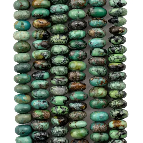 The Bead Chest Green Turquoise Rondelle Beads 6mm Disk Gemstone 16 Inch Strand {4}