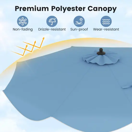 9 FT Outdoor Patio Umbrella with Crank Handle, Push Button Tilt, UV-Resistant Canopy for Sun Protection Navy {6}