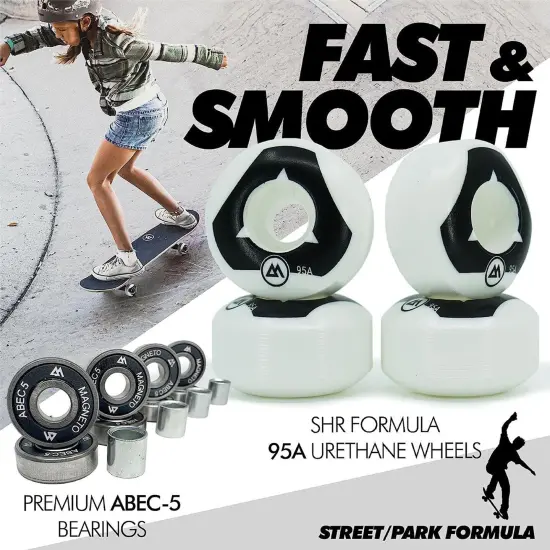 Magneto Complete Skateboard | 27.5" x 7.5" | 6-Layer Canadian Maple Double Kick Concave Deck | Skateboard Cruiser Skateboard for Kids, Boys, Girls, Beginners Ages 3-14, and Teens Multicolor {7}