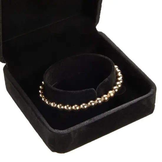 Small Velvet Jewelry Gift Box for Women, Bracelets, Rings, Earrings, Necklace (Black, 3.5 x 3.5 x 1.6 In) {4}
