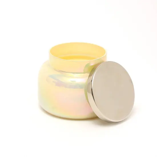 Scented Wax Candle Jar with Lid Pastel Yellow {2}