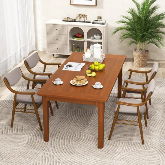 Brown Wooden Dining Chair Set of 2 with Cushioned Seat and Back Support for Comfort Walnut {5}