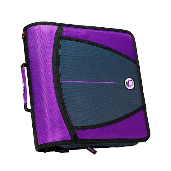 Case&middot;it Mighty Zip Tab O-Ring Binder, 3 Inches, Deep Purple {1}