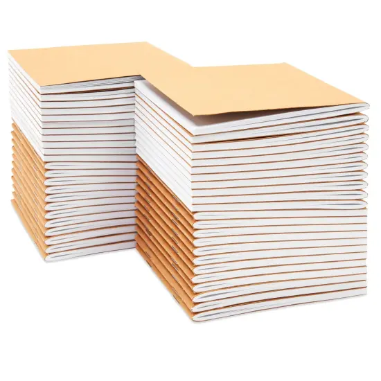 48 Pack Mini Blank Books for Kids - Bulk Sketchbooks, Kraft Paper Notebooks for Classroom, Party Favors, Travel Writing (4x4 In) Brown {7}