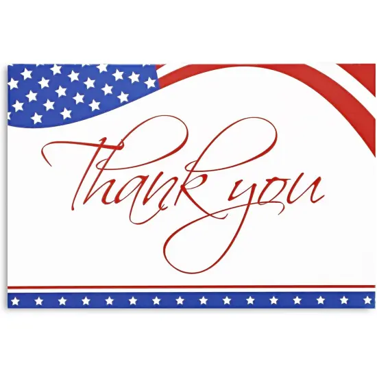 120 Pack 4x6-inch Bulk Patriotic Thank You Cards with Envelopes for Veterans Day and 4th of July - American Flag Appreciation Gift Notes Multicolor {7}