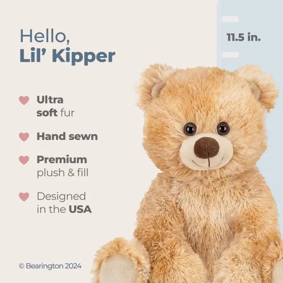 Bearington Lil&rsquo; Kipper Plush Teddy Bear: Classic Hand-Sewn 11.5&rdquo; Light Brown Stuffed Bear, with Soft Shaggy Plush Faux-Fur and Premium Fill, Great Birthday for Collectors of All Ages, For Ages 3-14 {2}
