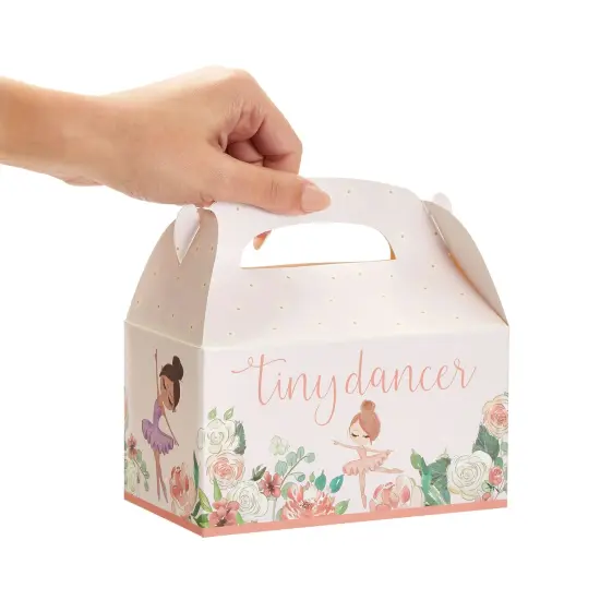 24-Pack Ballet Tiny Dancer-Themed Gable Party Favor Boxes for Ballerina Party Decorations, Built-In Handles with Pre-Scored Tabs for Easy Assembly (Pink, 6x3x4 in) {3}