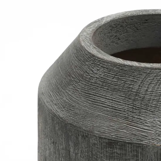 Wooden Decorative Accent Vase - 7" x 11" Black {5}