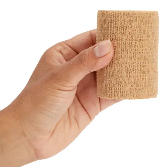12-Rolls Self Adherent Bandage Wrap, Vet Tape - 3 In x 5 Yds Breathable, Elastic Cohesive Wrap Tape for Wrist, Swelling, Sports, Tattoo (Tan) {7}