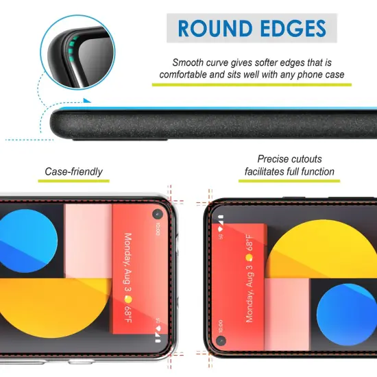 Insten Screen Protector For Google Pixel 5 (2020) Tempered Glass Cover, Anti Scratch, Touch Sensitive, Case Friendly, Clear {4}