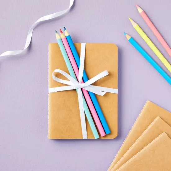 24-Pack Kraft Paper Notebooks A6 Size, 4x6 in Writing Journal with 80 Lined Pages, Notebook Set for Students, Kids, Classroom, Travel, Business, Office Supplies Brown {3}