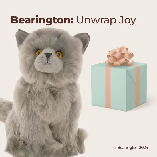 Bearington Gordie The Grey Cat Plush, 10.5 Inch Grey Cat Stuffed Animal, For Ages 3-14 {5}