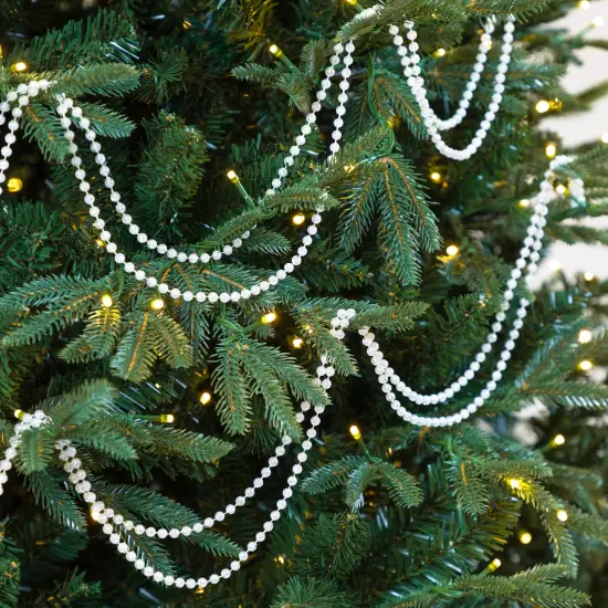 Northlight Shiny Beaded Christmas Garland -15' x .25" - Iridescent - Unlit Clear {1}
