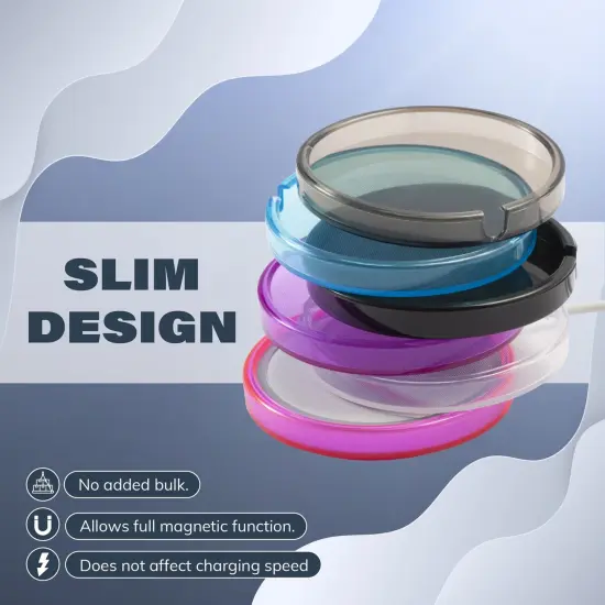 Insten 2-Pack Case Compatible with MagSafe Charger Pad, Protective Soft TPU Slim Skin Cover (Charger Not Included) Clear & Gray Grey {4}