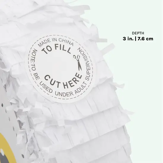 Small Owl Pull String Pinata for Woodland Birthday Party Decorations (17 x 13 In) White {4}