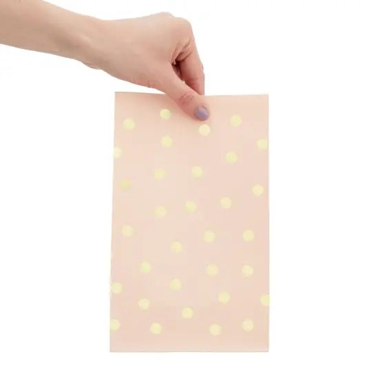 24 Pack Gold Foil and Pink Paper Bags for Kids Birthday, Girls Baby Shower, Wedding Themed Party Favors (5.5 x 8.6 x 3 In) {4}