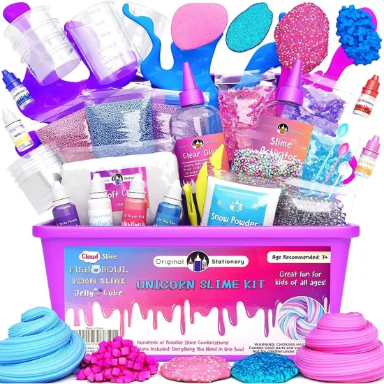 Original Stationery Unicorn Slime Kit, DIY Slime Kit for Girls 7-14 Years to Make Amazing Unicorn Slimes for Girls and Glow in The Dark Slimes, Fun Family Activity, Gifts for Easter and Birthdays {1}