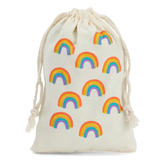 12-Pack Rainbow Party Favor Bags, 4 x 6 In&mdash;Colorful Gift Bags Perfect for Birthday Goodies, Treats, and Rainbow-Themed Party Celebrations, For Ages 3+ {6}