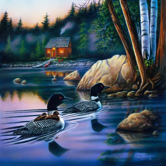 Sunsout Backwater Loons 500 pc Jigsaw Puzzle 60852 {1}