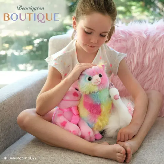Bearington Annabelle Plush Stuffed Animal Rainbow Alpaca, 12 inches Multicolor {7}